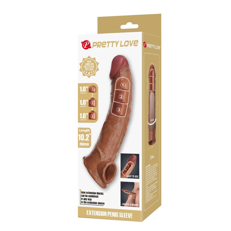 PRETTY LOVE - JUSTERBAR PENISFÖRLÄNGARE 26 CM Ø 4 CM NATURLIG