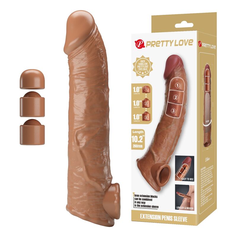 PRETTY LOVE - JUSTERBAR PENISFÖRLÄNGARE 26 CM Ø 4 CM NATURLIG