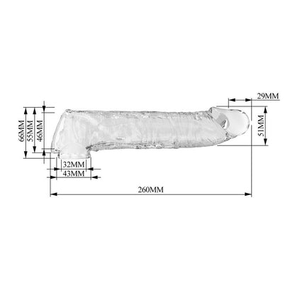 PRETTY LOVE - JUSTERBAR PENISFÖRLÄNGARE 26 CM Ø 4 CM TRANSPARENT