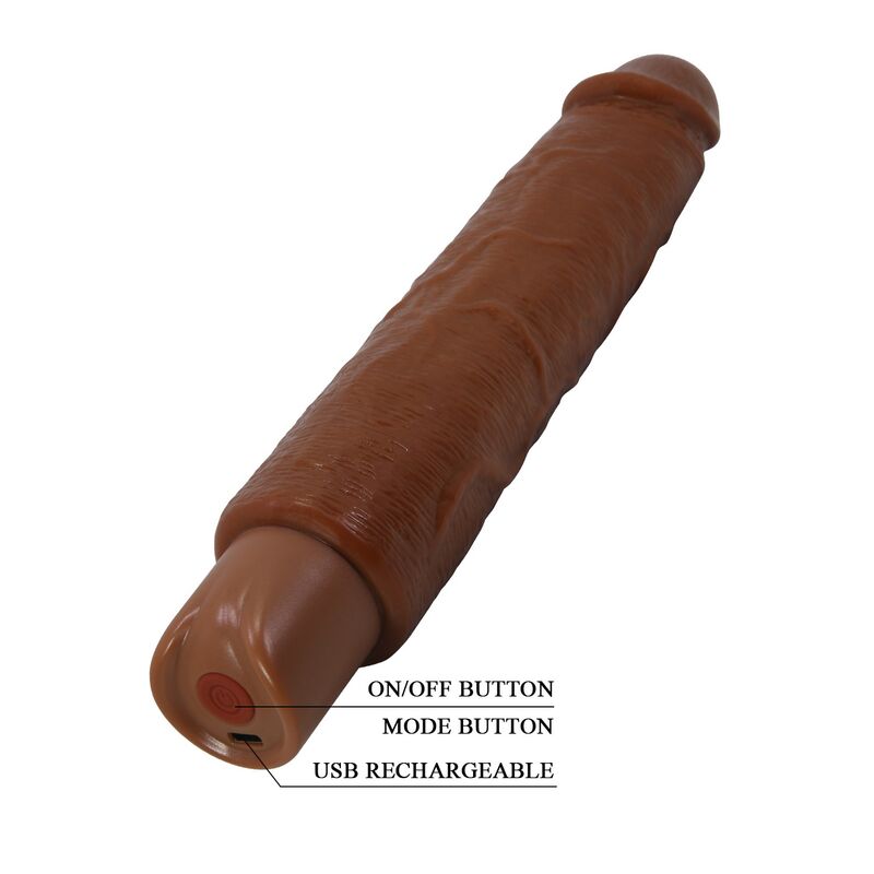 PRETTY LOVE - GAVIN REALISTISK VIBRATOR 25 CM Ø 5 CM BRUN