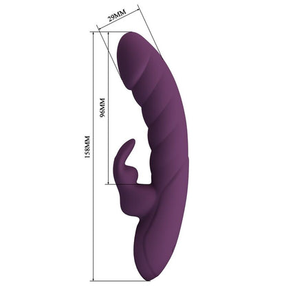 PRETTY LOVE - HARPER UPPLADDNINGBAR KANINVIBRATOR 10 FUNKTIONER LILA