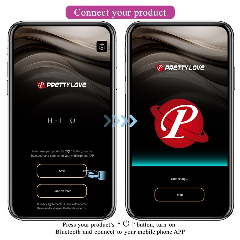 PRETTY LOVE - PULSEN APP-STYRT VIBRERANDE ÄGG 12 FUNKTIONER USB-UPPLADDNINGSBART ROSA