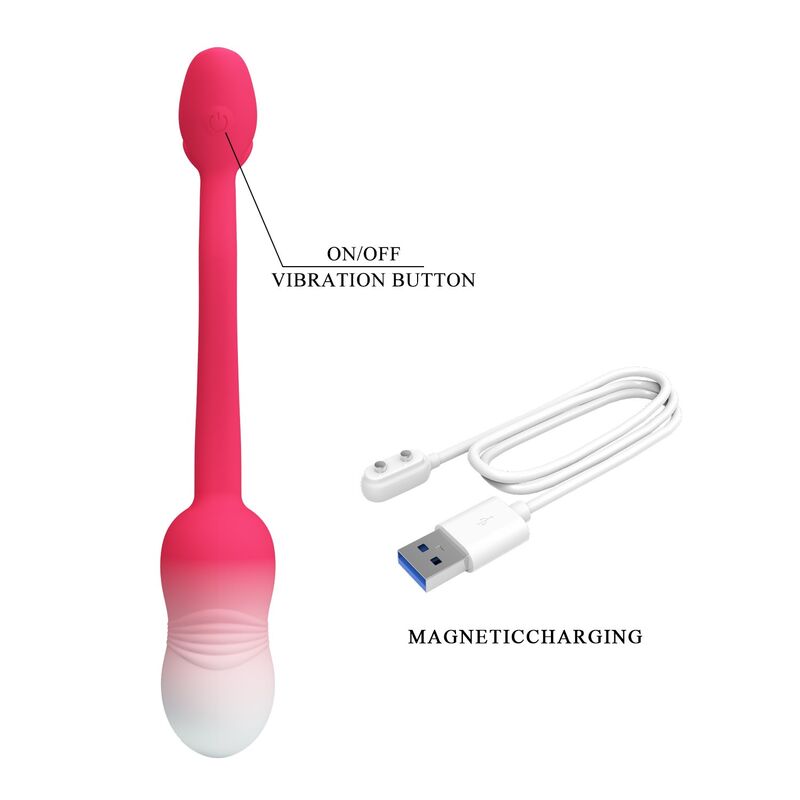 PRETTY LOVE - PULSEN APP-STYRT VIBRERANDE ÄGG 12 FUNKTIONER USB-UPPLADDNINGSBART ROSA