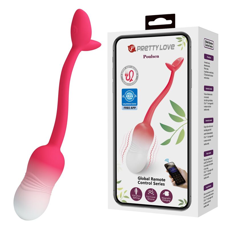 PRETTY LOVE - PULSEN APP-STYRT VIBRERANDE ÄGG 12 FUNKTIONER USB-UPPLADDNINGSBART ROSA