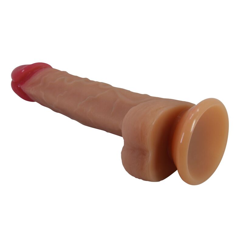 PRETTY LOVE - JOVITA REALISTISK SILIKONDILDO MED SUGPROPP 19 CM Ø 4,5 CM