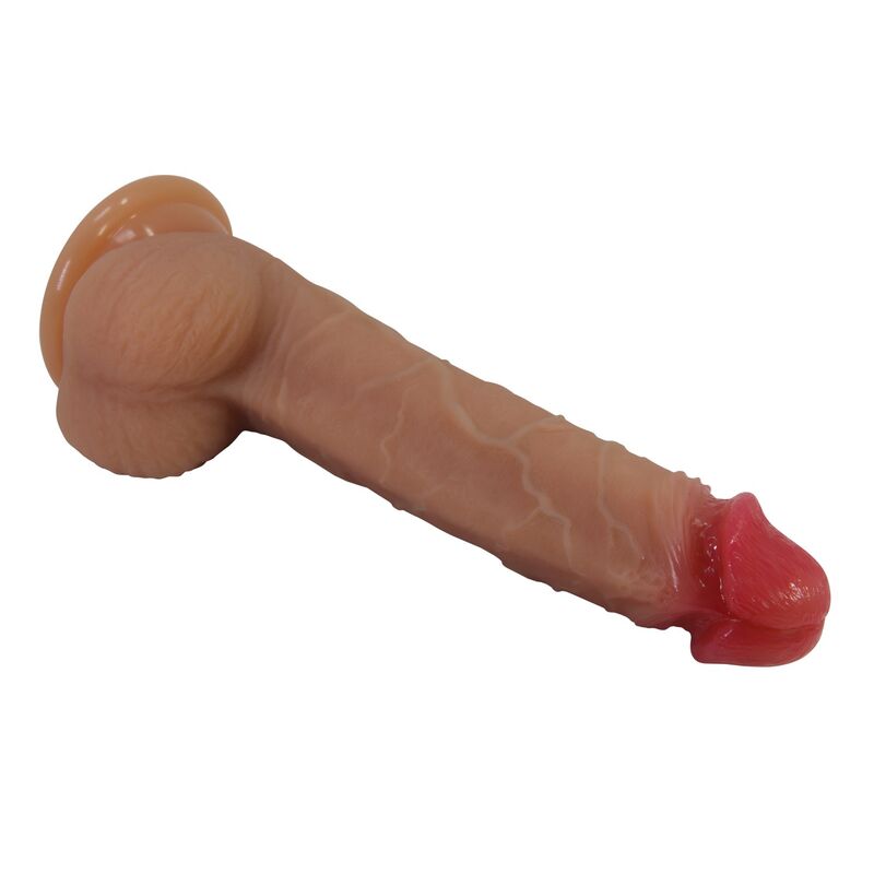 PRETTY LOVE - JOVITA REALISTISK SILIKONDILDO MED SUGPROPP 19 CM Ø 4,5 CM