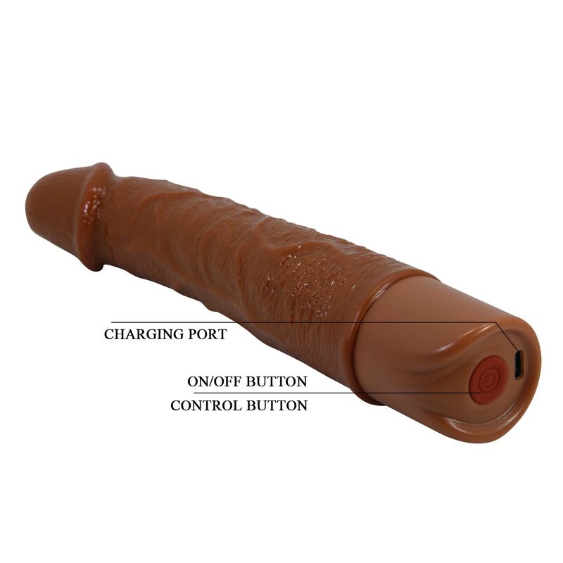 PRETTY LOVE - LEONARDO REALISTISK VIBRATOR 20 CM Ø 4 CM BRUN