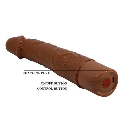 PRETTY LOVE - LEONARDO REALISTISK VIBRATOR 20 CM Ø 4 CM BRUN