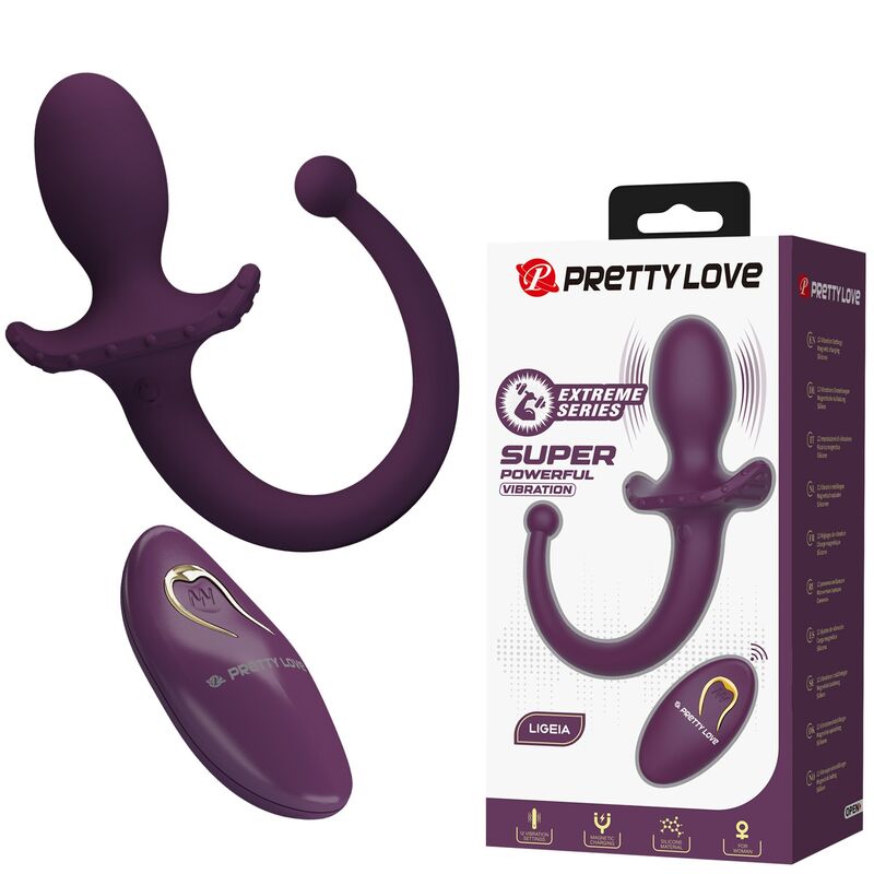 PRETTY LOVE - LIOEA VIBRERANDE ANALPLUGG MED SVANS 12 FUNKTIONER LILA FJÄRRKONTROLL