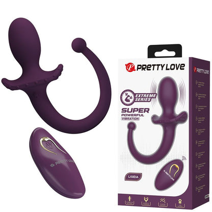 PRETTY LOVE - LIOEA VIBRERANDE ANALPLUGG MED SVANS 12 FUNKTIONER LILA FJÄRRKONTROLL