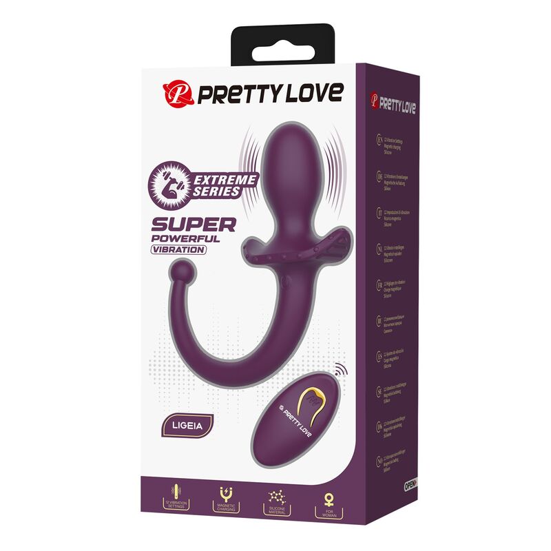 PRETTY LOVE - LIOEA VIBRERANDE ANALPLUGG MED SVANS 12 FUNKTIONER LILA FJÄRRKONTROLL