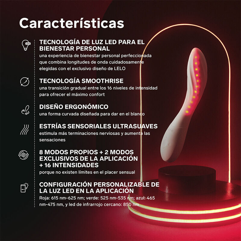 LELO - MONA SPECTRA INTIM MASSAGEAPPARAT RÖTT LJUS UPPLADDNINGSBAR APPSTYRD