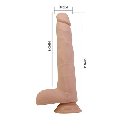 PRETTY LOVE - NOLAN STÖTANDE & ROTERANDE VIBRERANDE DILDO FJÄRRKONTROLL 24,5 CM Ø 5 CM NATURLIG