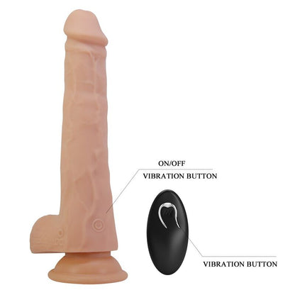 PRETTY LOVE - MILES STÖTANDE & ROTERANDE VIBRERANDE DILDO FJÄRRKONTROLL 23,5 CM Ø 4,8 CM NATURLIG
