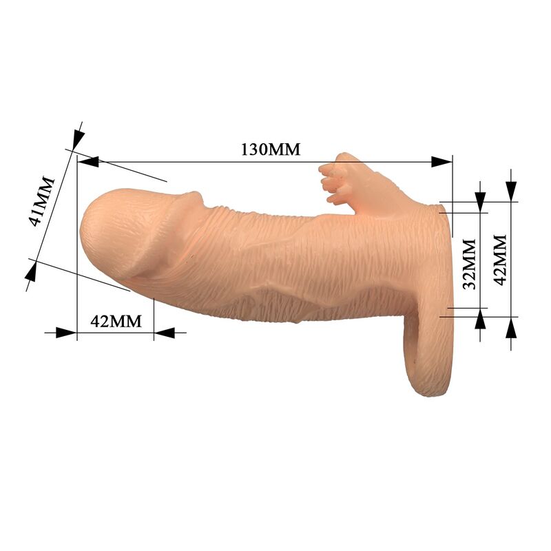 PRETTY LOVE - RODERIC PENIS EXTENSION SLEEVE 13 CM Ø 3.8 CM NATURAL