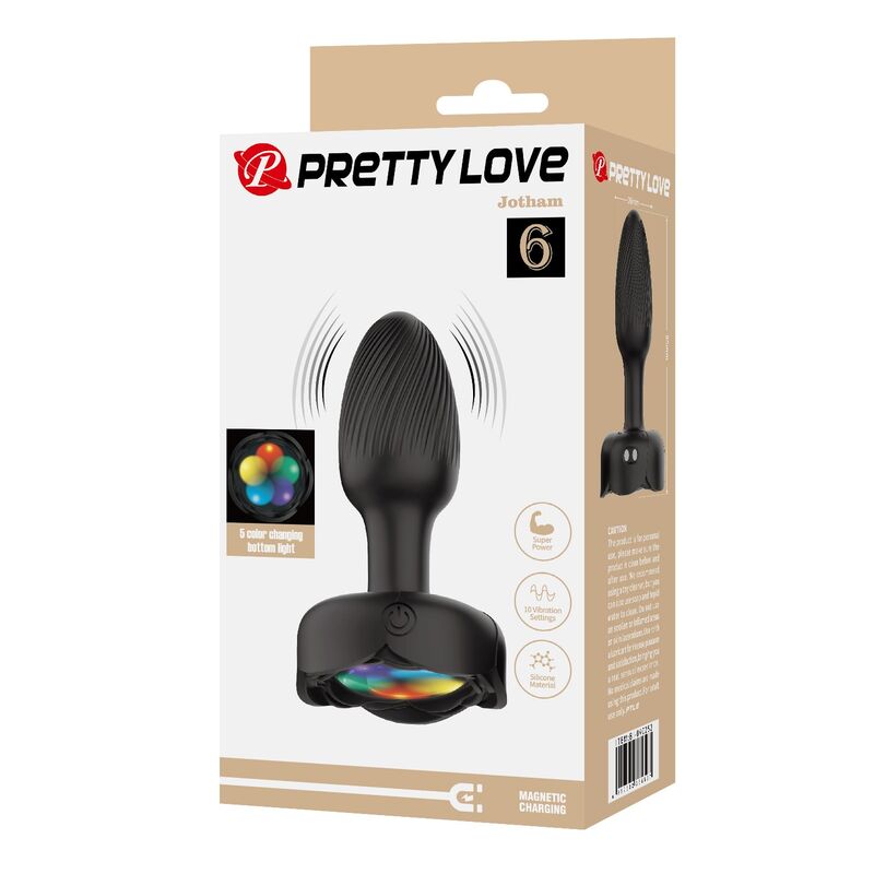 PRETTY LOVE – UPPLADDNINGBAR VIBRERANDE ANALPLUGG 10 LÄGEN SVART