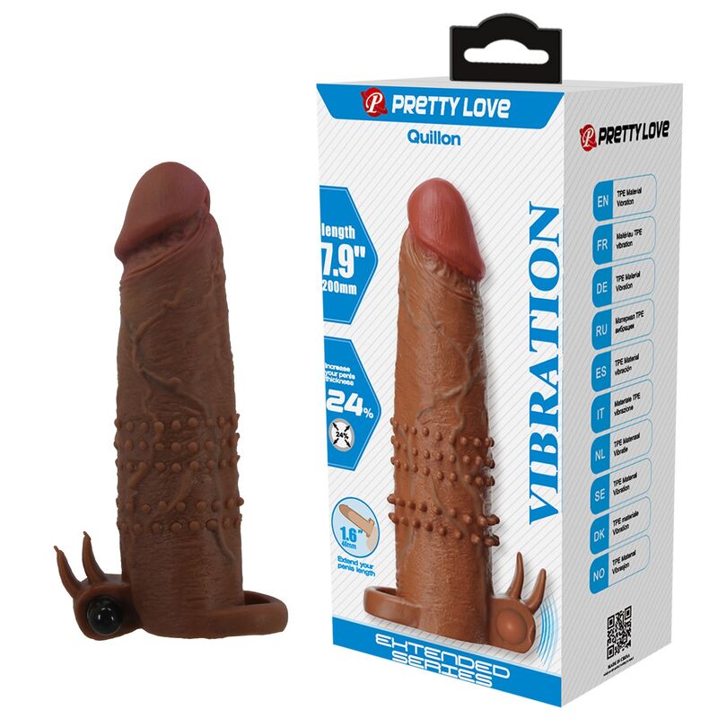 PRETTY LOVE - QUILLON VIBRERANDE PENISRING 20 CM Ø 4 CM BRUN