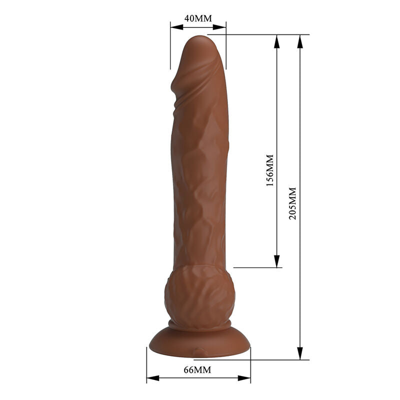 PRETTY LOVE - EREN STÖTANDE VIBRERANDE DILDO 20,5 CM Ø 4,5 CM BRUN