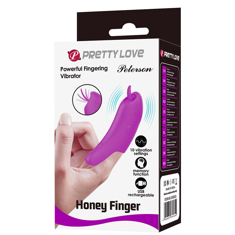PRETTY LOVE - PETERSON HONEY FINGER UPPLADDNINGBAR FINGERVIBRATOR LILA