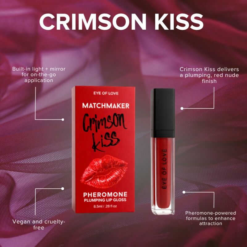 EYE OF LOVE - MATCHMAKER CRIMSON KISS RÖTT LÄPPGLANS MED VOLYMEFFEKT OCH FEROMONER 8,5 ML
