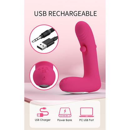 PRETTY LOVE - DUDEN RECHARGEABLE SILICONE VIBRATOR 12 VIBRATION MODES AND 3 ROCKING MODES PINK