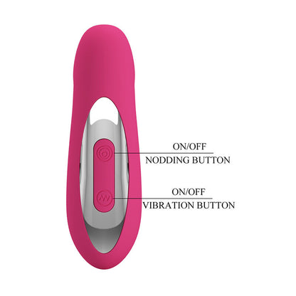 PRETTY LOVE - DUDEN RECHARGEABLE SILICONE VIBRATOR 12 VIBRATION MODES AND 3 ROCKING MODES PINK
