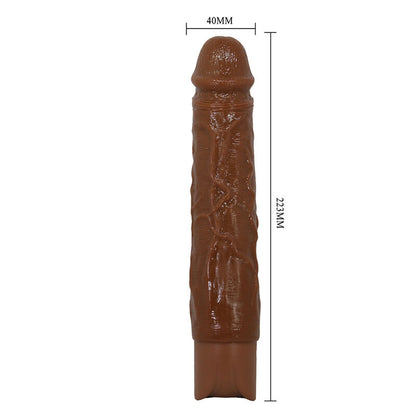 PRETTY LOVE – KESSLER REALISTISK VIBRERANDE DILDO MED 10 VIBRATIONSLÄGEN OCH 10 STÖTLÄGEN, 22 CM, BRUN