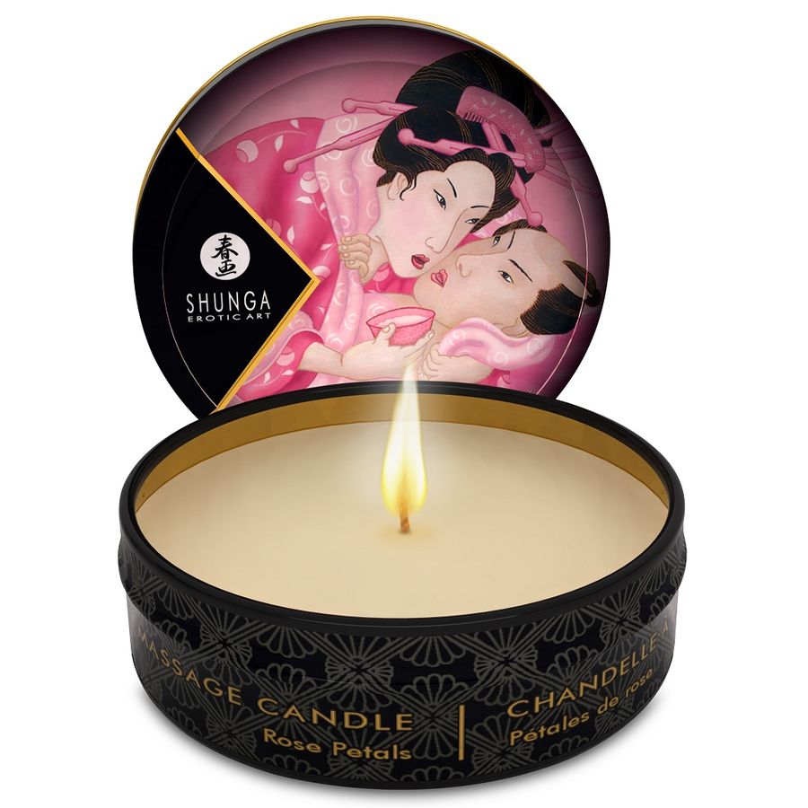 SHUNGA - MINI CARESS BY CANDELIGHT ROSES MASSAGE CANDLE 30 ML - Kink&Play