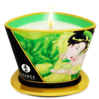 SHUNGA - MINI CARESS BY CANDELIGHT MASSAGE CANDLE T GREEN 170 ML - Kink&Play