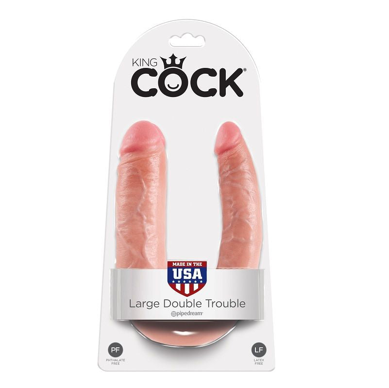 KING COCK - U-FORMAD STOR DUBBEL BESVÄR KÖTT 17,8 CM