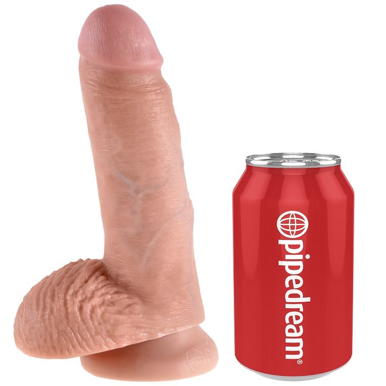 KING COCK - 7 DILDO FLESH WITH BALLS 17.8 CM - Kink&Play