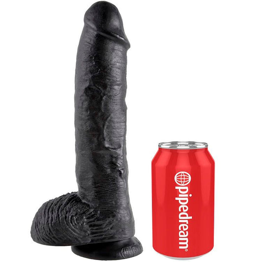 KING COCK - DILDO SVART MED KULOR 25,4 CM