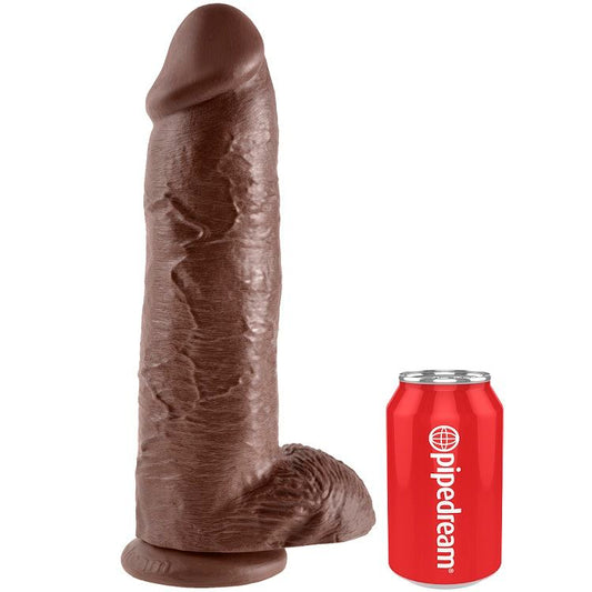 KING COCK - DILDO BRUN MED KUKKULOR 30,48 CM