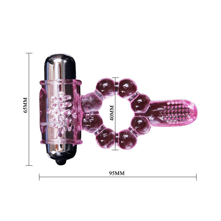 BAILE - SILIKONRING 10 TUNGNYCKERYTMER MED ROSA VIBRATION