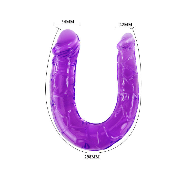 BAILE - DUBBEL DILDO I LILA FLEXIBEL GELÉ