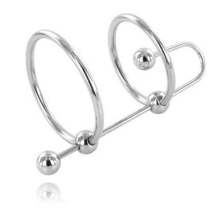 METAL HARD - EXTREME RING WITH URETHRAL STOP - Kink&Play