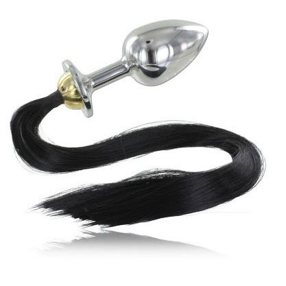 METAL HARD - STEEL ANAL PLUG WITH TAIL 8.89CM - Kink&Play