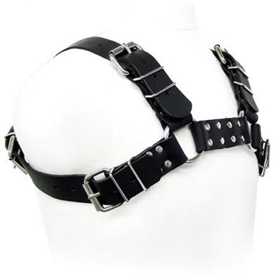 LEATHER BODY - BLACK BULL DOG HARNESS - Kink&Play