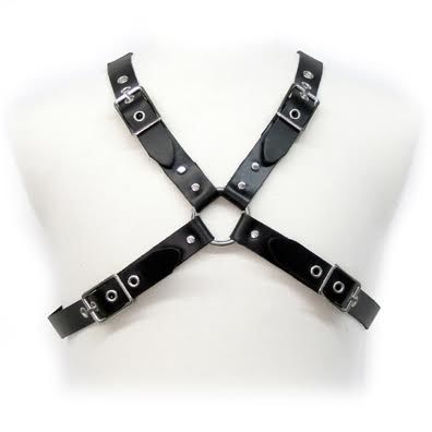 LEATHER BODY - BLACK BUCKLE HARNESS FOR MEN - Kink&Play