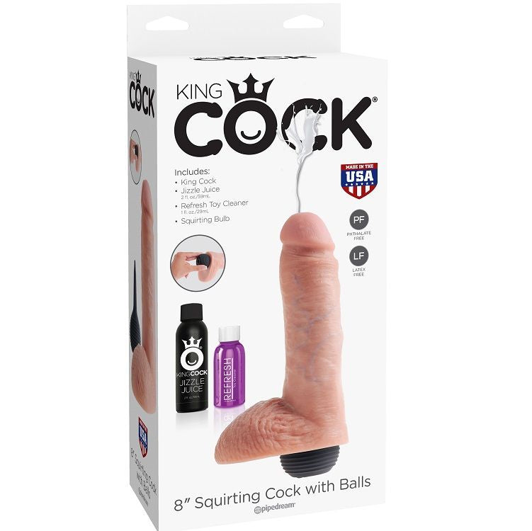 KING COCK - REALISTIC NATURAL EJACULATOR PENIS 20.32 CM - Kink&Play