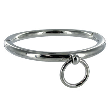 METALLHÅRD - BDSM-HALSBAND MED RING 18CM