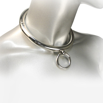 METALLHÅRD - BDSM-HALSBAND MED RING 18CM