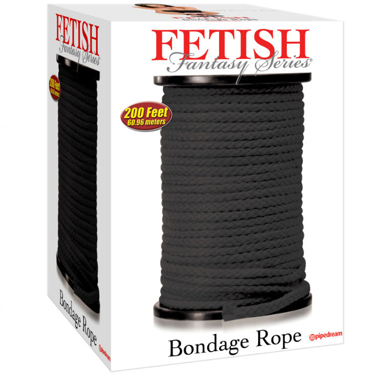 FETISH FANTASY SERIES - SERIES BONDAGE ROPE BLACK 60.96 METERS - Kink&Play