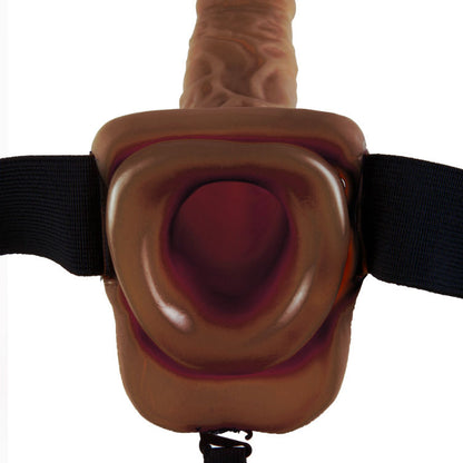 FETISH FANTASY SERIES - SERIES 9 HOLLOW STRAP-ON WITH BALLS 22.9CM BROWN - Kink&Play