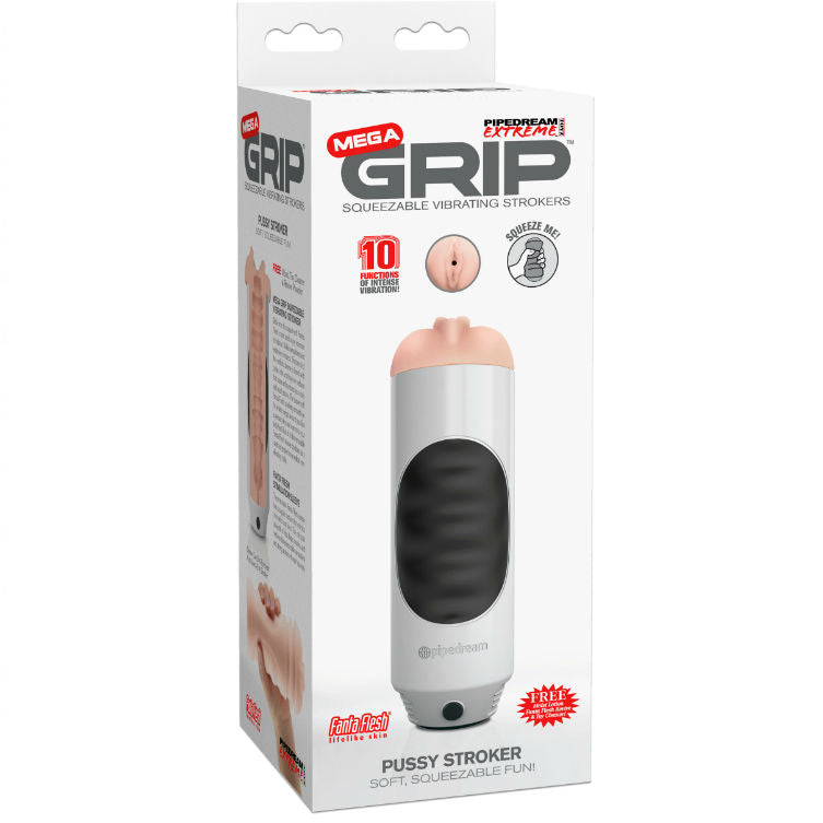 EXTREME TOYZ - PIPEDREAM MEGA GRIP VAGINA MASTURBATOR VIBRATOR - Kink&Play