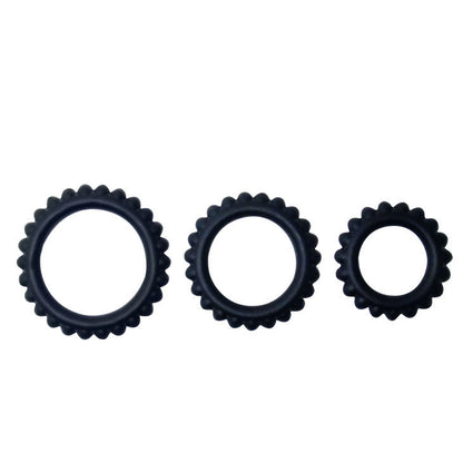 BAILE - TITAN SET 3PCS COCK RING BLACK 2.8 + 2.4 + 1.9 CM - Kink&Play