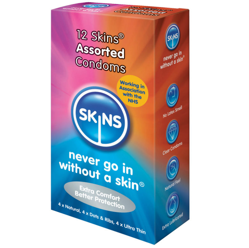 SKINS - CONDOMS ASSORTED 12 PACK - Kink&Play