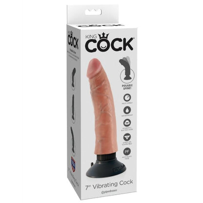 KING COCK - 17.78 CM VIBRATING COCK FLESH - Kink&Play