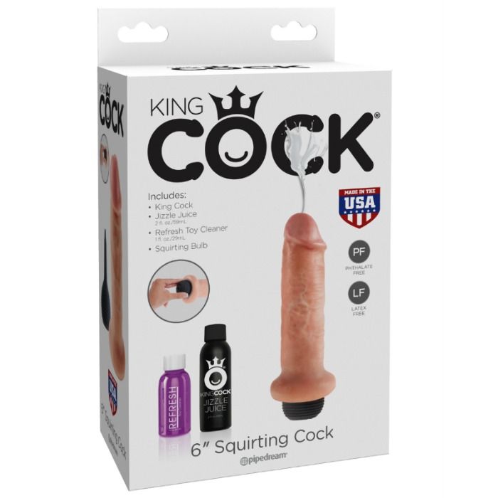 KING COCK - 15,24 CM SPRUTANDE DILDO