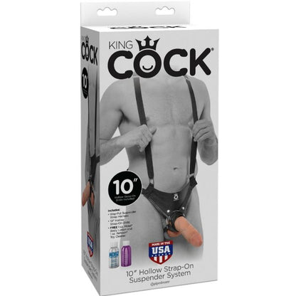 KING COCK – REMNULLE MED HÅLIG DILDO 25,5 CM OCH SVARTA REMMAR